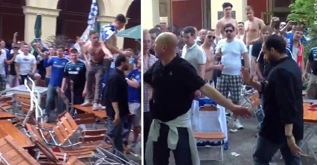 Video: Chelsea Fans Attack Cafe & Staff