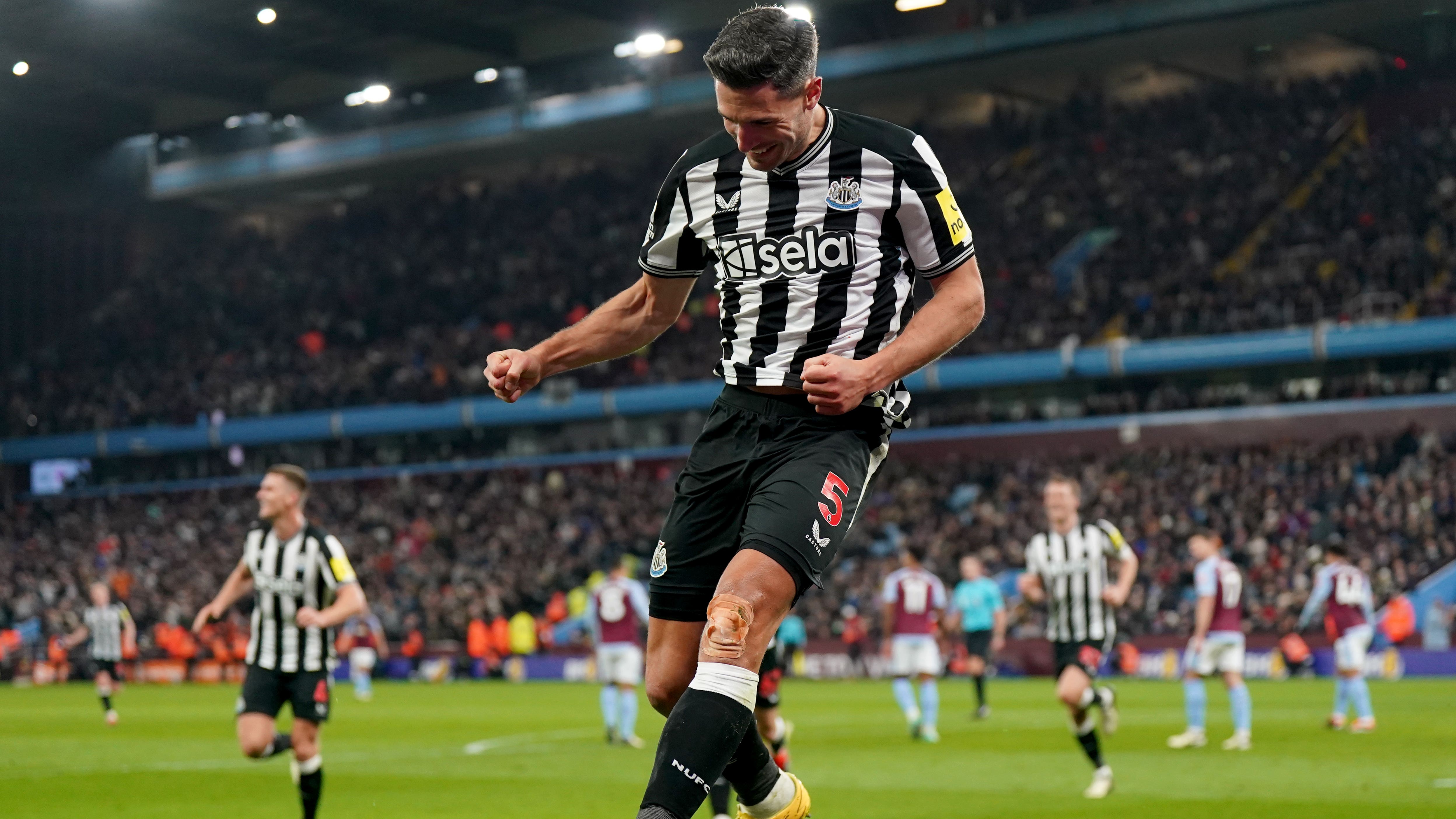 Fabian Schar scores rare double as Newcastle win at Aston Villa