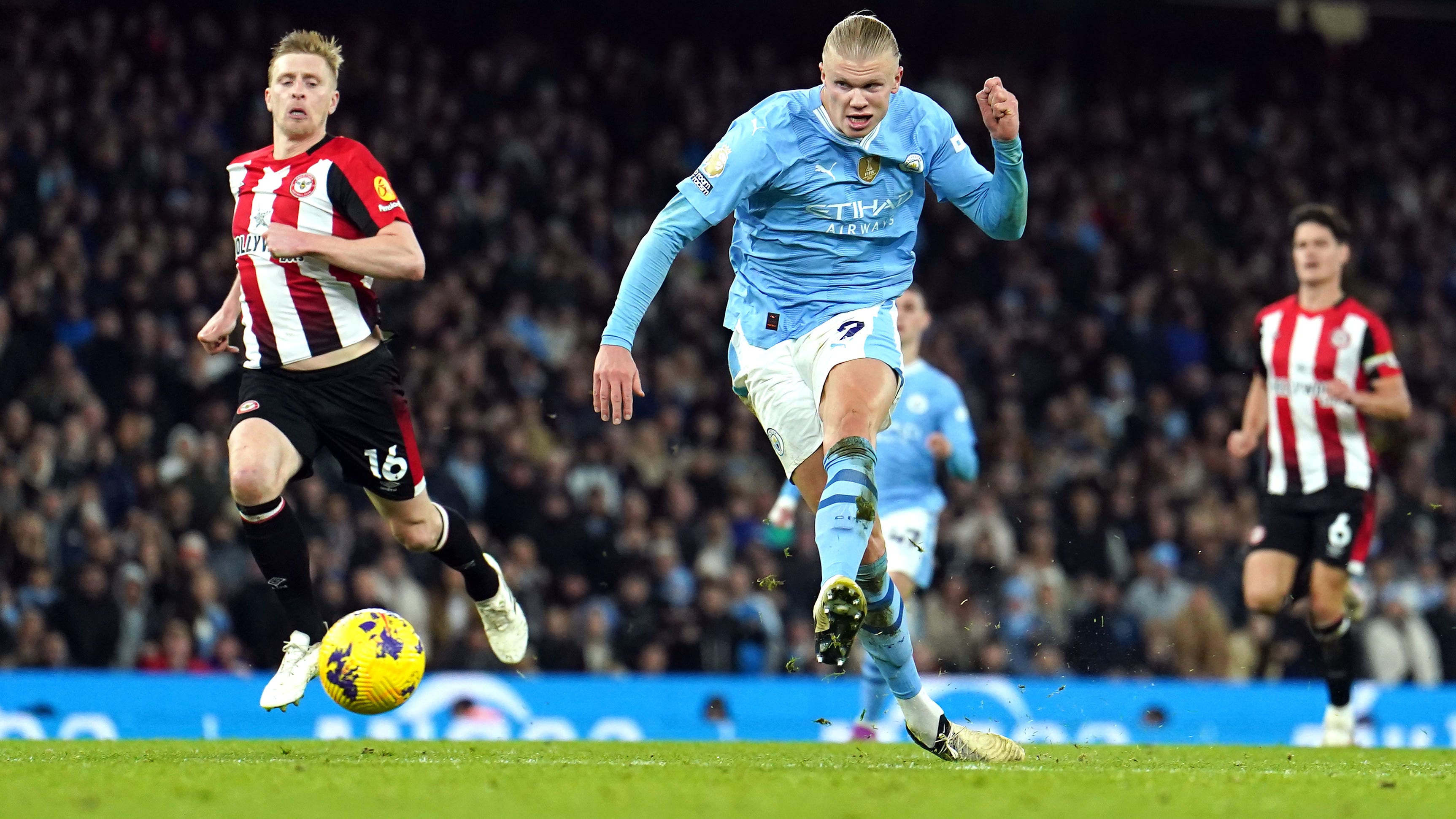 Erling Haaland to the rescue for Man City as champions edge out Brentford