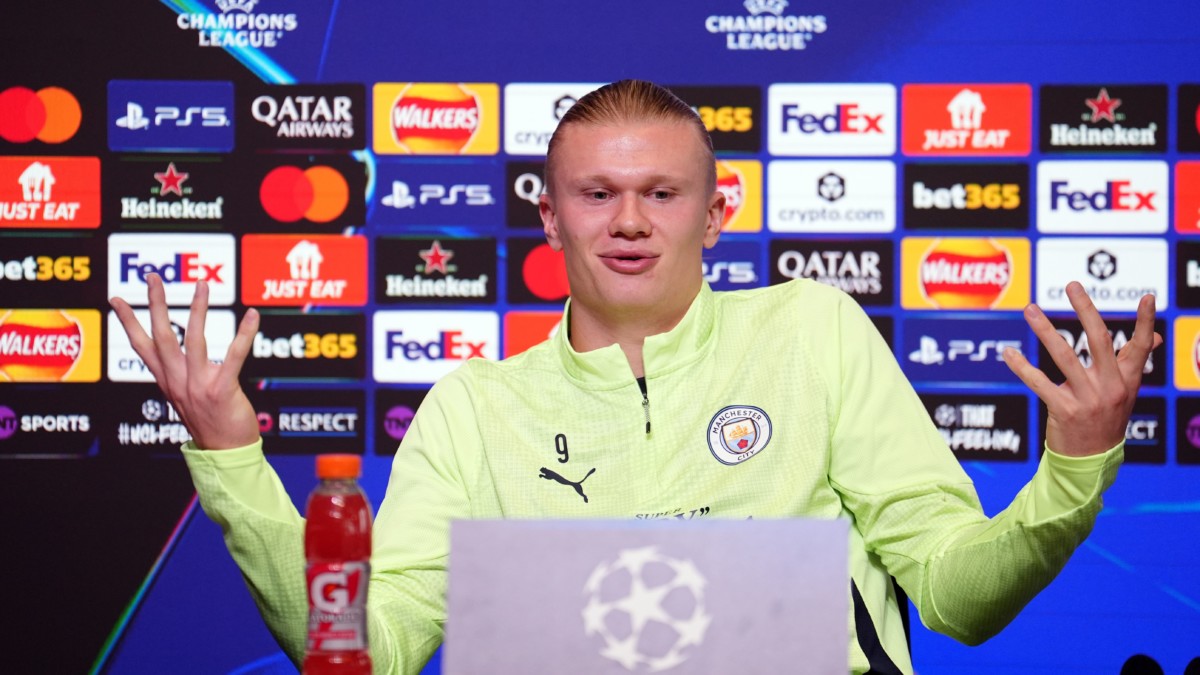 Manchester City striker Erling Haaland insists he is not thinking about records