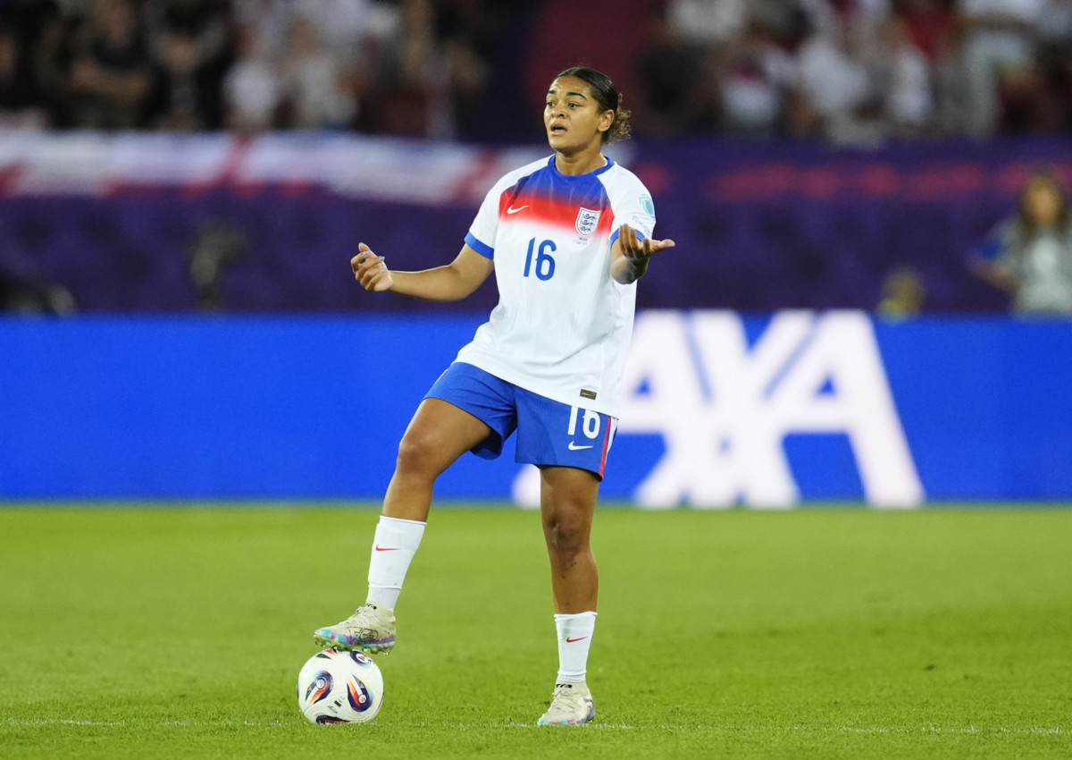 England’s Jess Carter in action during the Women’s Euro 2025 quarter-final