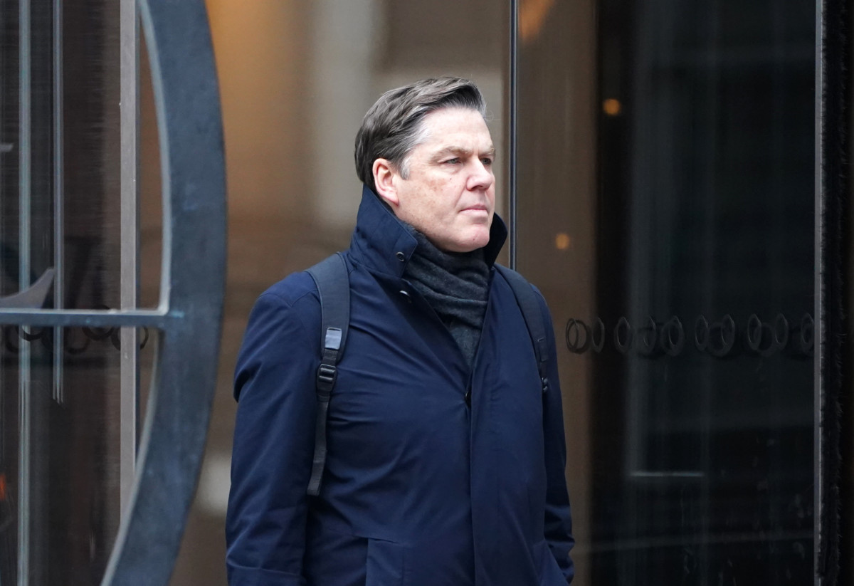 Richard Masters pictured arriving at a Premier League shareholders meeting in February 2026