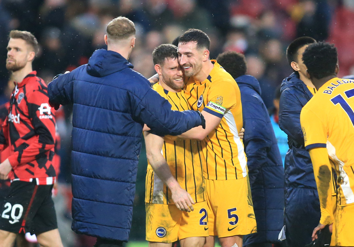 James Milner celebrates with team-mates