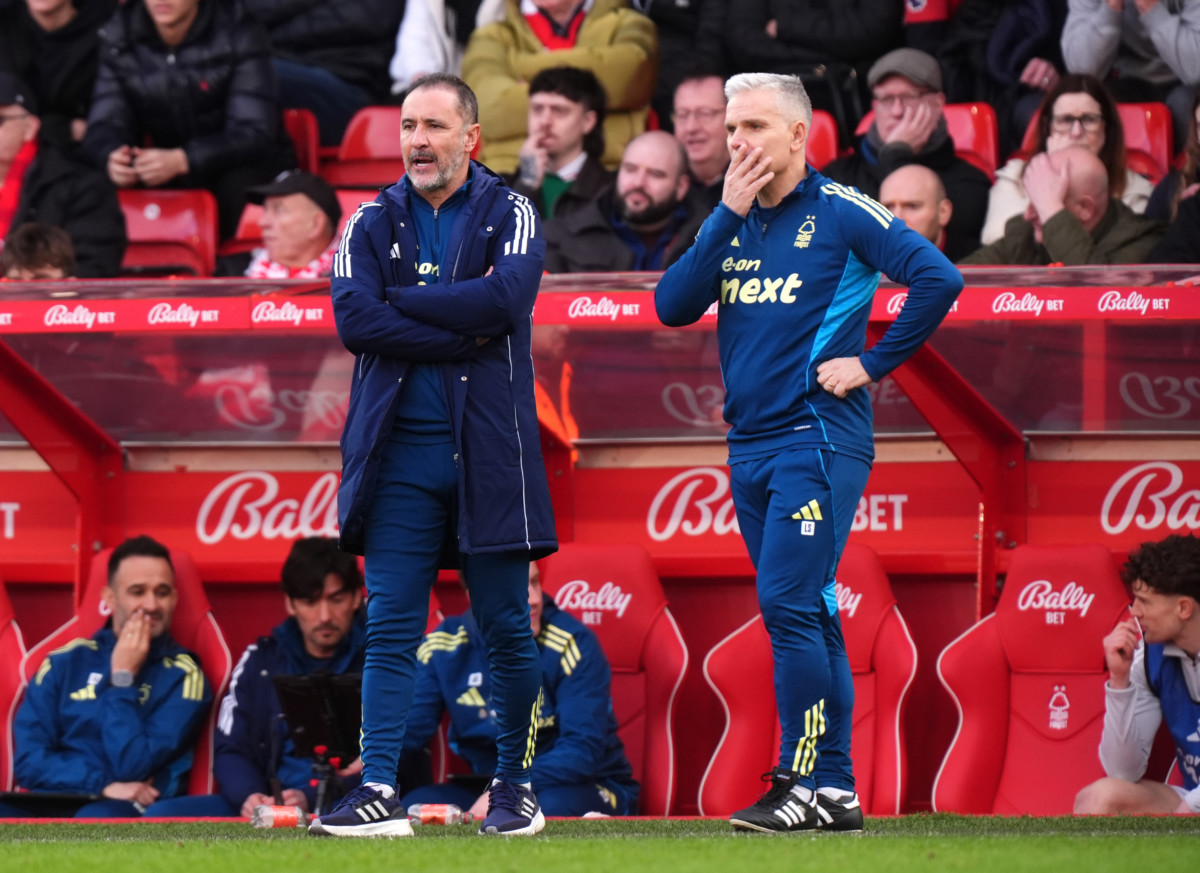 Nottingham Forest manager Vitor Pereira and assistant head coach Luis Miguel