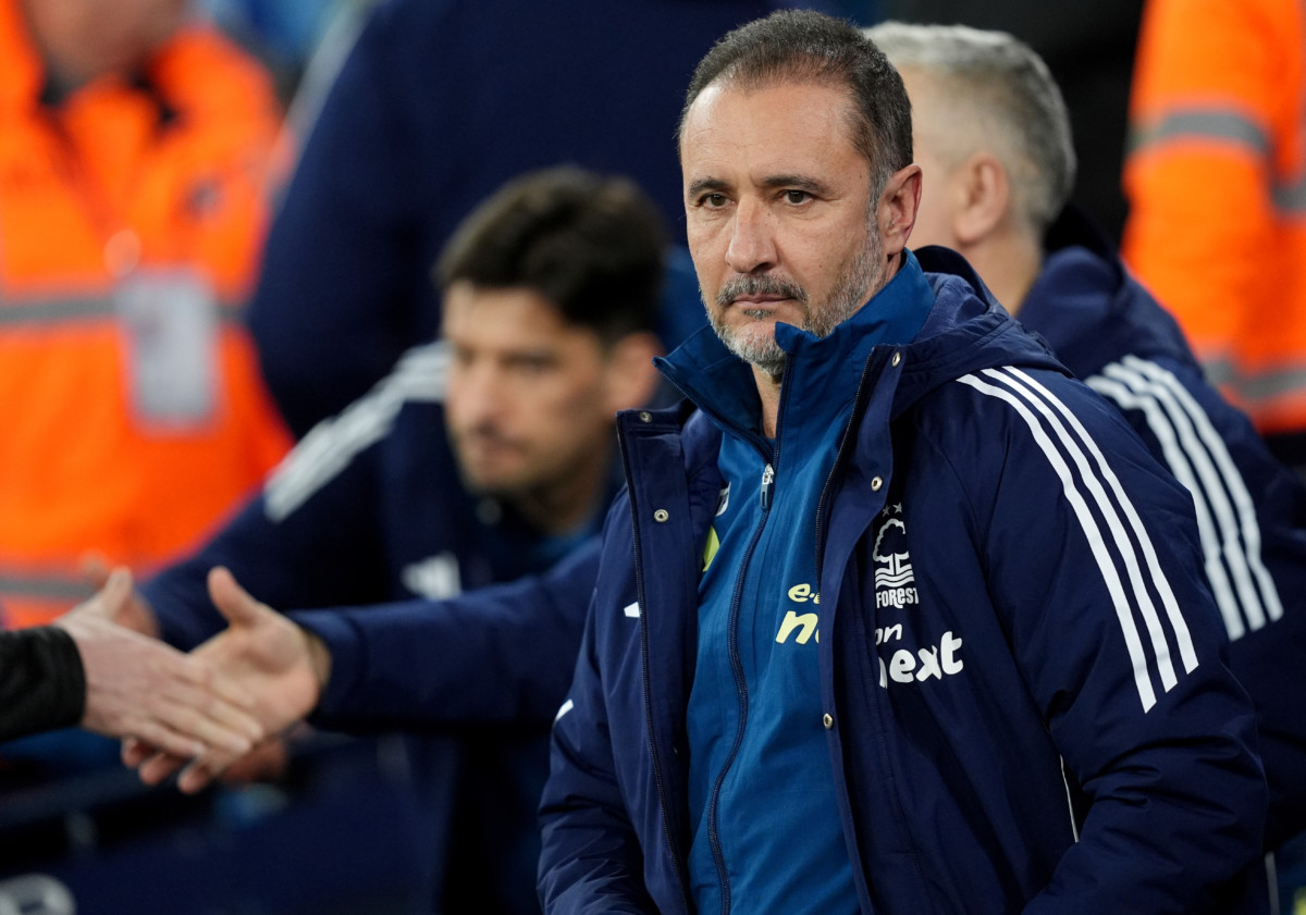 Nottingham Forest manager Vitor Pereira during a game at Manchester City